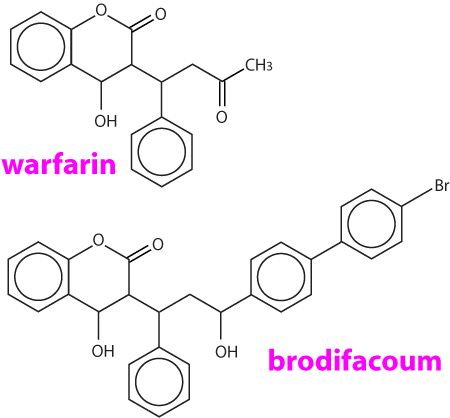 warfarin-brodifacoum-structures
